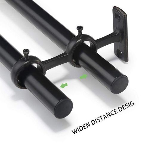 Curtain Rod Bracket, 2Pcs Double Curtain Rod Holder, Double Rod Brackets Hooks for Living Room Bedroom Curtain Rods