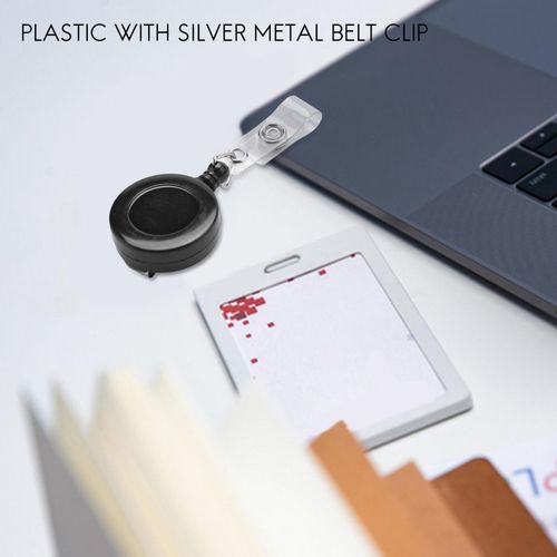 1 Pcs Badge Holder Retractable Reel YOYO Clip Snap Button ID Card Key Black