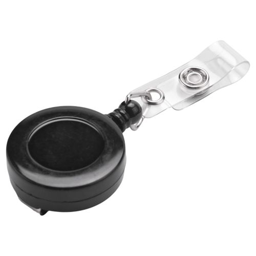 1 Pcs Badge Holder Retractable Reel YOYO Clip Snap Button ID Card Key Black
