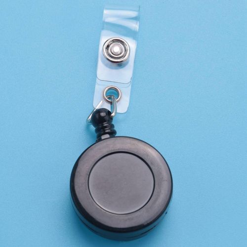 1 Pcs Badge Holder Retractable Reel YOYO Clip Snap Button ID Card Key Black