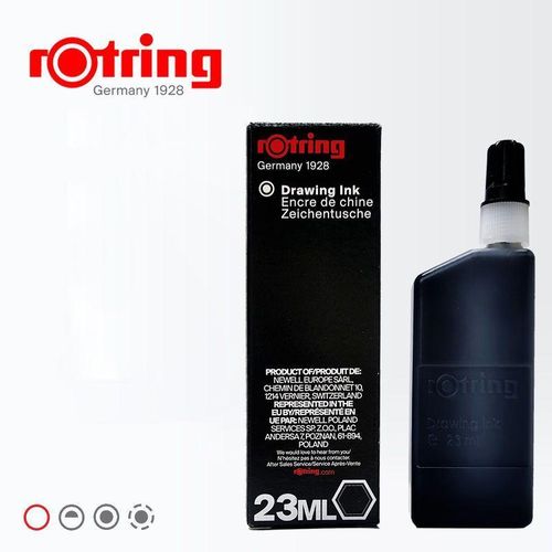 1 Bottle rOtring Isograph Technical Drawing Pen, Liquid Ink, 23 ml, Black/red/blue High Opacity Ink With Excellent Adhesion