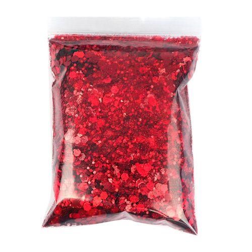 50g Iridescent Holographic Nail Glitter Sequins 3D  Nail Red
