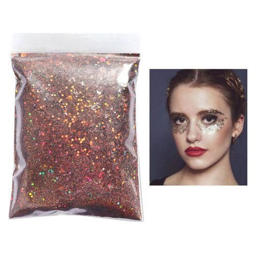 50g Iridescent Holographic Nail Glitter Sequins 3D  Coffee