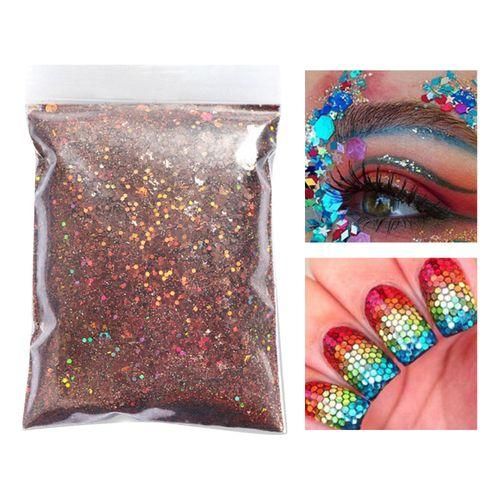 50g Iridescent Holographic Nail Glitter Sequins 3D  Coffee