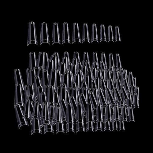 500Pcs C Curve Shape Natural  False Nails French Nail Tips DIY Clear