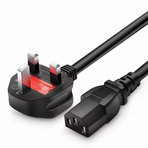 XLT Desktop Power Cable 250V 13A Monitor Power Cord 3 Pin UK Main Leads Universal AC Power Cord Replacement for PC Computer Printer LED LCD Smart TVs - 1.5m