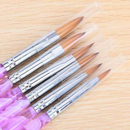 12x 6 Different Size Sable Violet Nail Art Brush NO.2,4,6,8,10,12 Pen