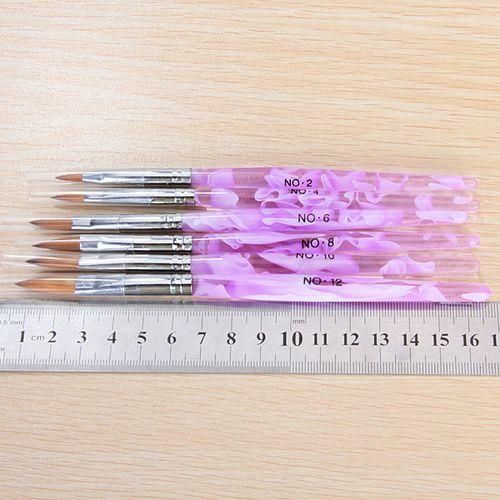 12x 6 Different Size Sable Violet Nail Art Brush NO.2,4,6,8,10,12 Pen