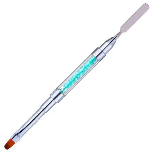 DIY  Brush Poly Acrylic   Nail Extensions Design Blue