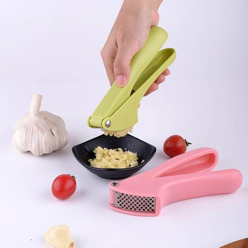 Stainless Steel Manual Garlic Press Sturdy Heavy Duty Effortless Tool for Home Kitchen Ginger and Seeds NO5249
