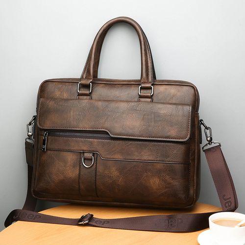 Luxury Briefcase For Men PU Leather Office
