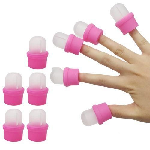 10 Pieces Plastic Acrylic Nail Art Polish Remover Clips Salon Home Use