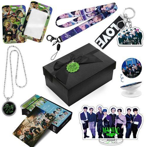 Kpop Stray Kids TWICE Gift Box Set With Lomo Card Keychainyard Pendant Necklace Acrylic