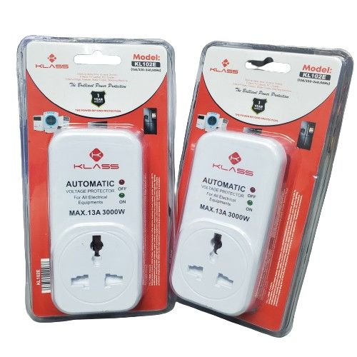 Klass Automatic Power Protection- Voltage Protector- Against Power Fluctuations TV Guard- Fridge Guard And All Electrical Equipment Guards- White