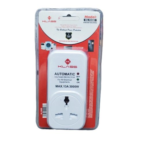 Klass Automatic Power Protection- Voltage Protector- Against Power Fluctuations TV Guard- Fridge Guard And All Electrical Equipment Guards- White