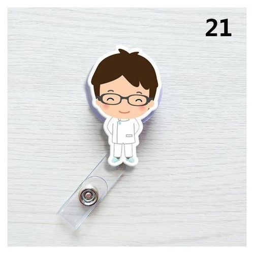 Retractable Badge Reel Nurse Exhibiton Id Name Card Badge Holder Cute Clips Key Card Holder Belt Clips Keychain Car Pendant Key