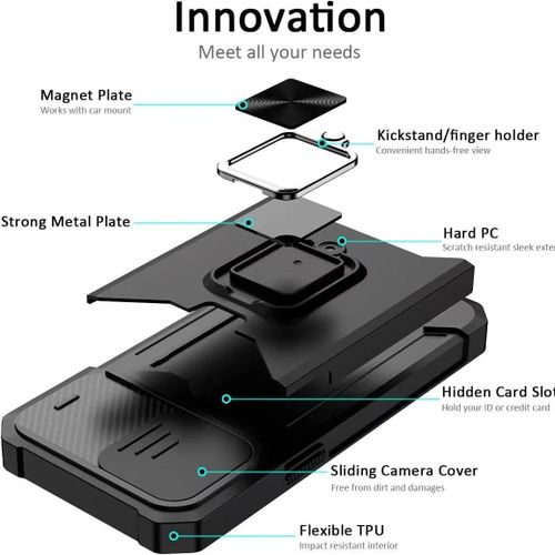 Mechanical Phone Case All-Inclusive Anti-Drop for iPhone 15/14/13/12/11 Pro Max with Phone Holder  for Cool Guy and Girl