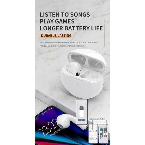 New Pro6 WhiteBlack Earphone Wireless Bluetooth Pods