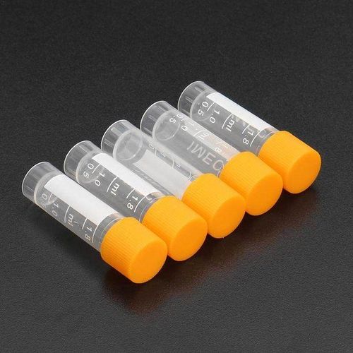 10pcs 1.8ml Plastic Graduated Vial 0.063oz Cryovial Tube Sample Blue/Yellow
