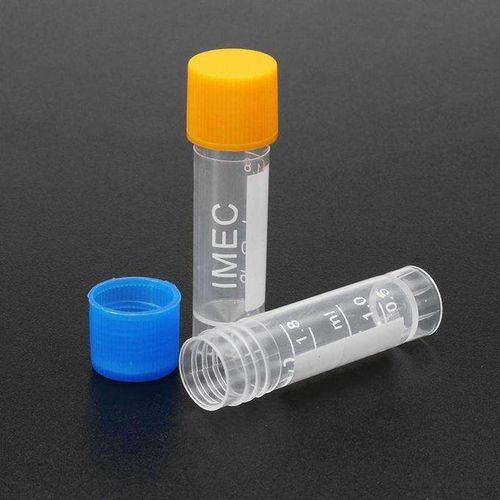 10pcs 1.8ml Plastic Graduated Vial 0.063oz Cryovial Tube Sample Blue/Yellow