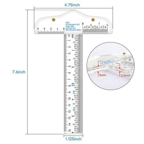 2 Clear Acrylic T Square Ruler 6