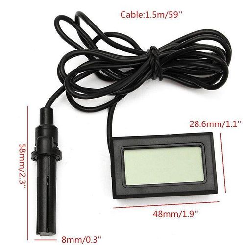 1.5V Digital Hygrometer Humidity Probe For Egg Incubator Poultry Black