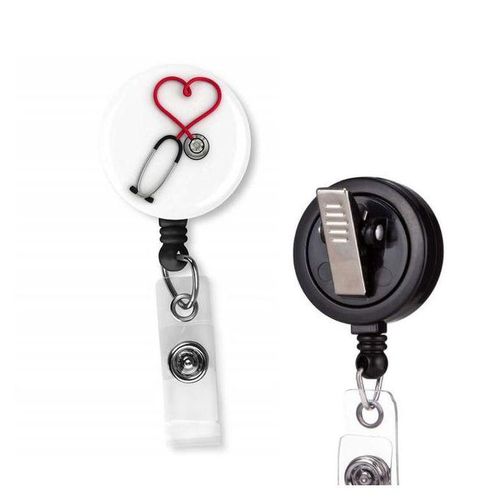 1pc/5pcs Resilience Steel Wire Rope Nurse Doctor Pull Rope School Office Supplies Key Ring Chain Anti Lost Id Card Badge Holder