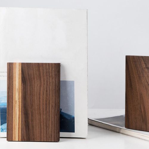 Wooden Bookend Handmade Decorative Vertical Bookrack Shelf
