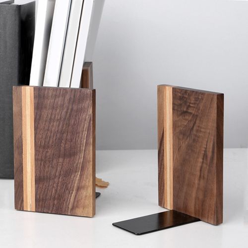 Wooden Bookend Handmade Decorative Vertical Bookrack Shelf