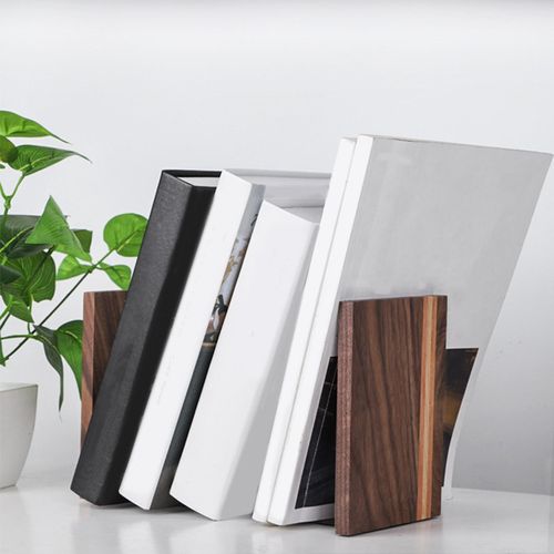 Wooden Bookend Handmade Decorative Vertical Bookrack Shelf