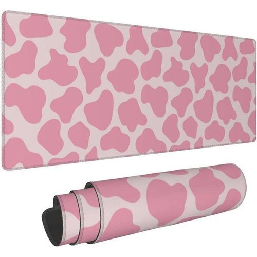 Pink Cow Mouse Pad Large Mouse Pad Mouse Pad Extended Mouse Mat Desk Pad Thick Long Non-Slip Rubber Base 31.5x11.8x0.12 Inch