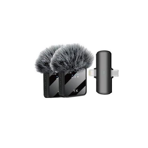 F15-2 Wireless Lavalier Microphone Cordless Microphone Suitable For Podcasts Interviews Game Live Recording Single Collar Microphone Noise Reduction For Iphone And Type-C Devices Smartphone Microphone