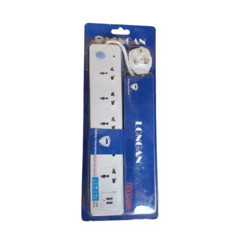 Logan Original 5 Way Heavy Duty USB Extension Cable Socket - White