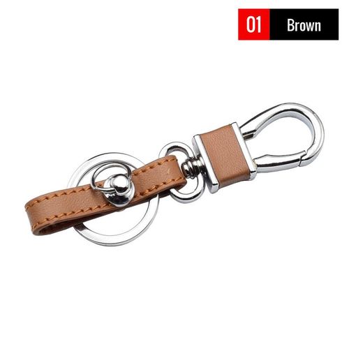 Leather Car Key Ring Anti-Lost Screw Keyring Keychain Metal Remote Control Holder For Nissan Skoda Hyundai Toyota Auto Key Chain