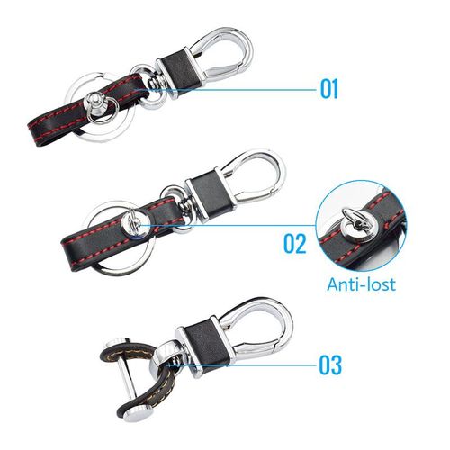 Leather Car Key Ring Anti-Lost Screw Keyring Keychain Metal Remote Control Holder For Nissan Skoda Hyundai Toyota Auto Key Chain