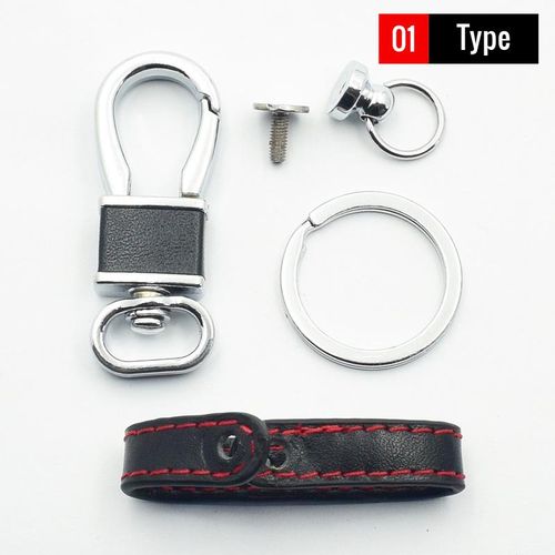 Leather Car Key Ring Anti-Lost Screw Keyring Keychain Metal Remote Control Holder For Nissan Skoda Hyundai Toyota Auto Key Chain