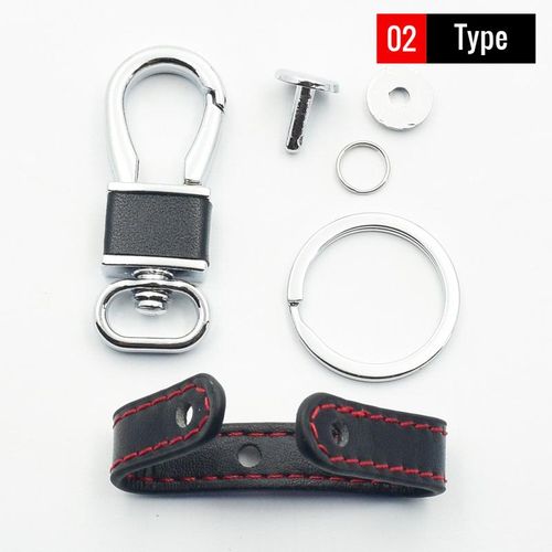 Leather Car Key Ring Anti-Lost Screw Keyring Keychain Metal Remote Control Holder For Nissan Skoda Hyundai Toyota Auto Key Chain