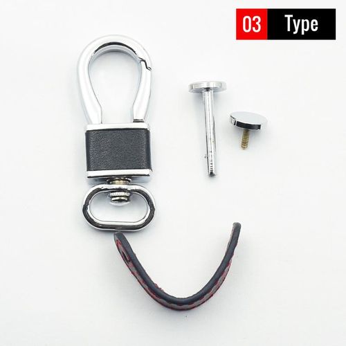 Leather Car Key Ring Anti-Lost Screw Keyring Keychain Metal Remote Control Holder For Nissan Skoda Hyundai Toyota Auto Key Chain