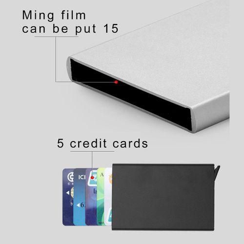 Antimagnetic Stainless Steel PU Business Card Holder Credit Card Case, Size: 9.5*6.5*0.8cm(White)