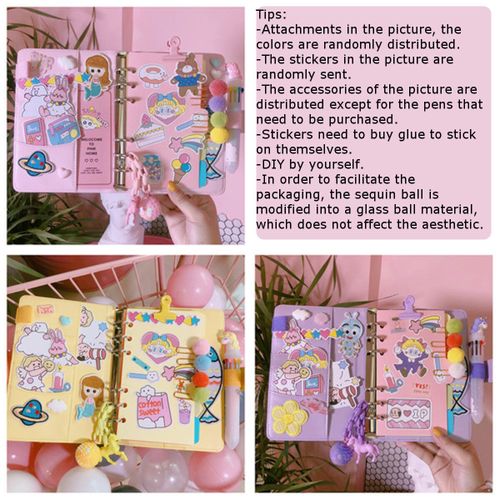 A6 Diary Cute Cartoon Notebook Girl Heart Account Diary Plan Notebook Loose-leaf Notebook Pink