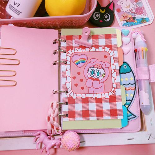 A6 Diary Cute Cartoon Notebook Girl Heart Account Diary Plan Notebook Loose-leaf Notebook Pink
