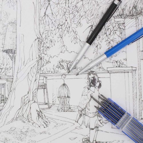 2.0mm Mechanical Pencil For Art Sketching With 12 Pcs