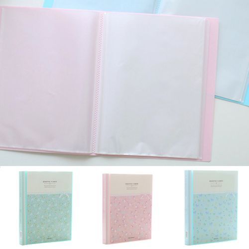 40 Pages A4 Paper Documents Floral File Holders Storage-Blue