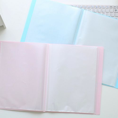 40 Pages A4 Paper Documents Floral File Holders Storage-Blue