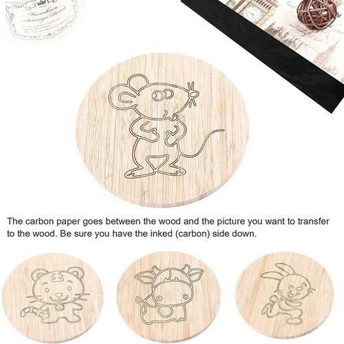 100 Sheets Carbon Paper, Black Graphite Paper for Tracing Patterns Onto Wood, Paper, Canvas, and Other Crafts Projects