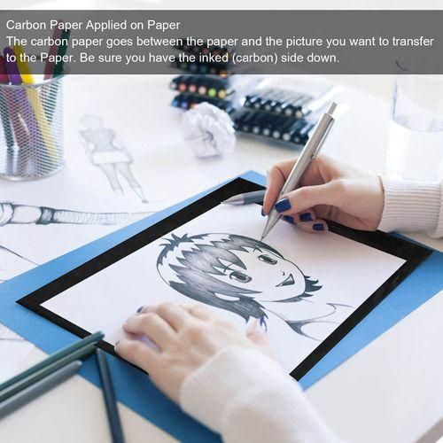 100 Sheets Carbon Paper, Black Graphite Paper for Tracing Patterns Onto Wood, Paper, Canvas, and Other Crafts Projects