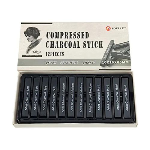 12 Pcs/box Square Sketch Charcoal Compression Drawing Charcoal Chalk Drawing Strips Student Art Painting Supplies