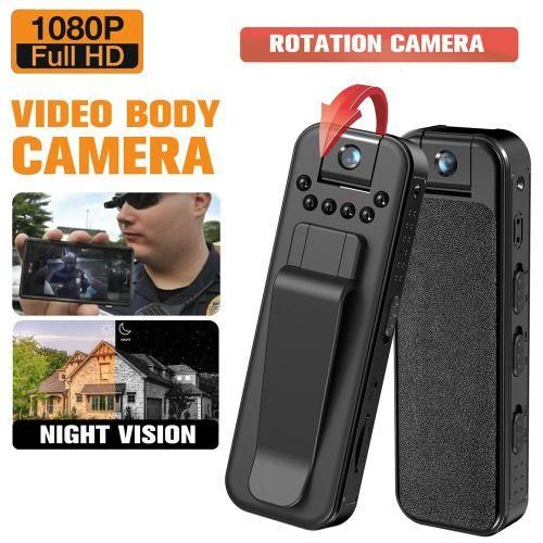 1080P HD Mini Body Camera with Audio and Video Recording Portable Video Recorder 180°Lens Rotatable with Night Vision Large Battery Capacity 90°Wide Angle with Back Clip for Daily RecordServiceDelivery NO5113