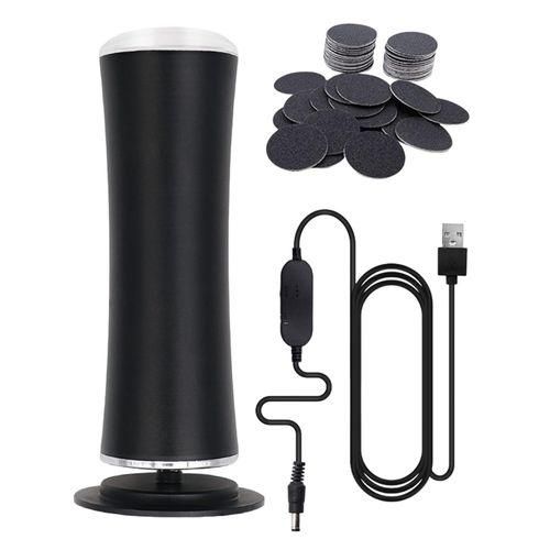 Electric Foot Files USB Rechargeable Pedicure  Scrubber Black