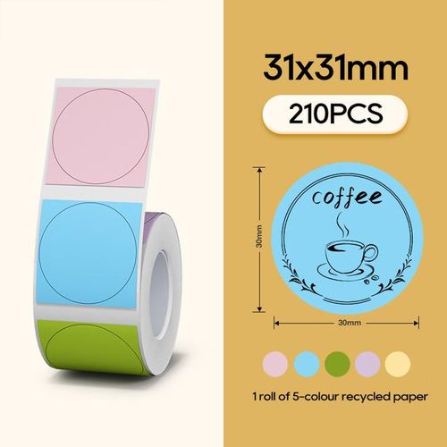 Niimbot B1 B21 B203 B3s Thermal Label Self-Adhesive Waterproof Cosmetic Essential Cake Sealing Sticker Paper-31x31mm 210pcs